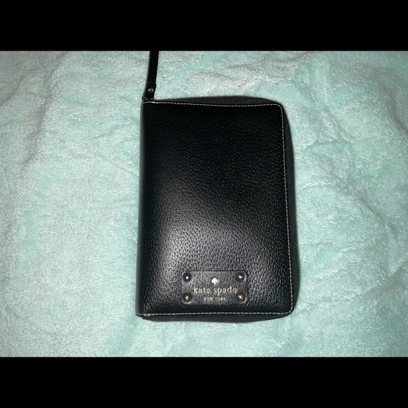 KATE SPADE Cameron Street Agenda Planner Cover Gently Used Black Leather - Picture 4 of 5